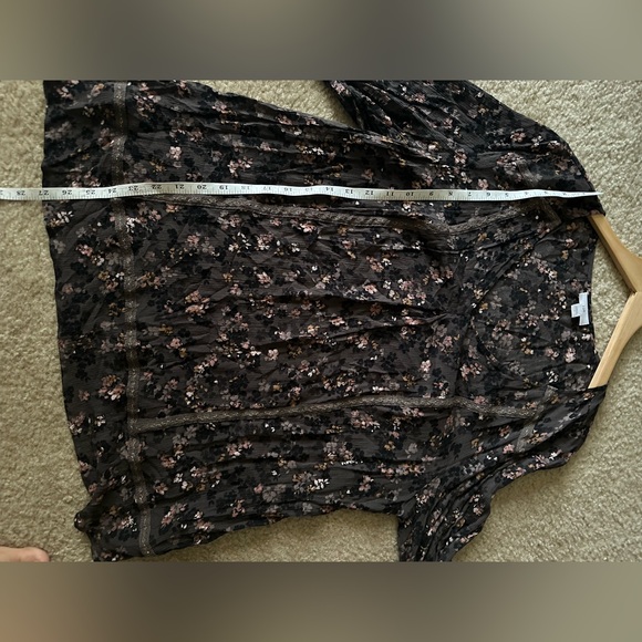 J. Jill Women's Peasant Blouse Floral Boho Cottagecore Fairy rayon size large - Picture 8 of 10